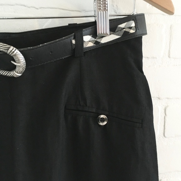 Vintage Y2K Maxi Column Skirt Rayon/Linen Front&Back slit Lined Black Country 12 - Picture 6 of 12